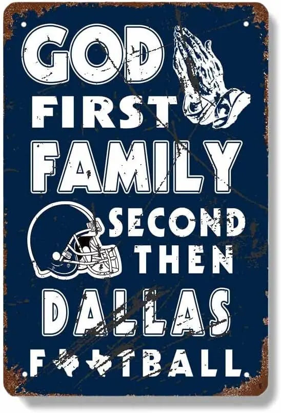 Vintage Sports Poster Metal Football Tin Sign 8x12in(20x30cm)-American Football God First Family Second Then Football-Retro Poster for Football Fans Gift,bar, Cafe, Restaurant Wall Decor art-DC03 https://www.amazon.com/dp/B09QY9BTTF