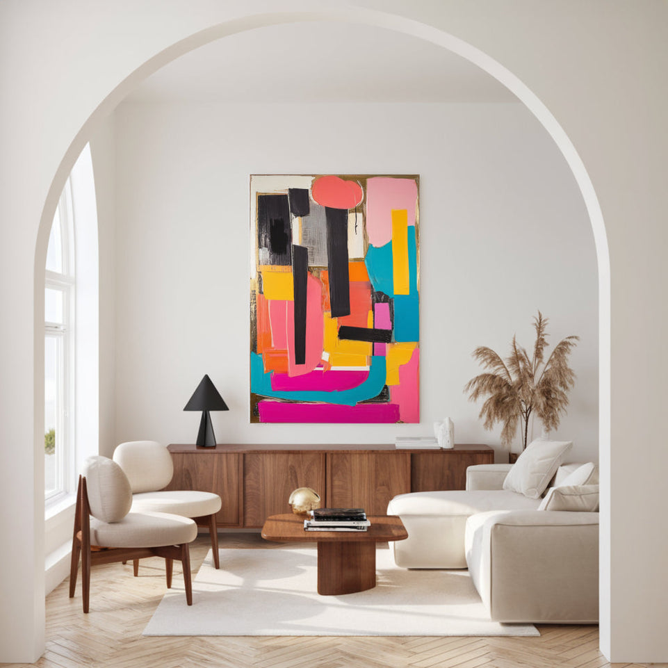 Colorful Abstract Canvas Art for Home Decor June Wall Art