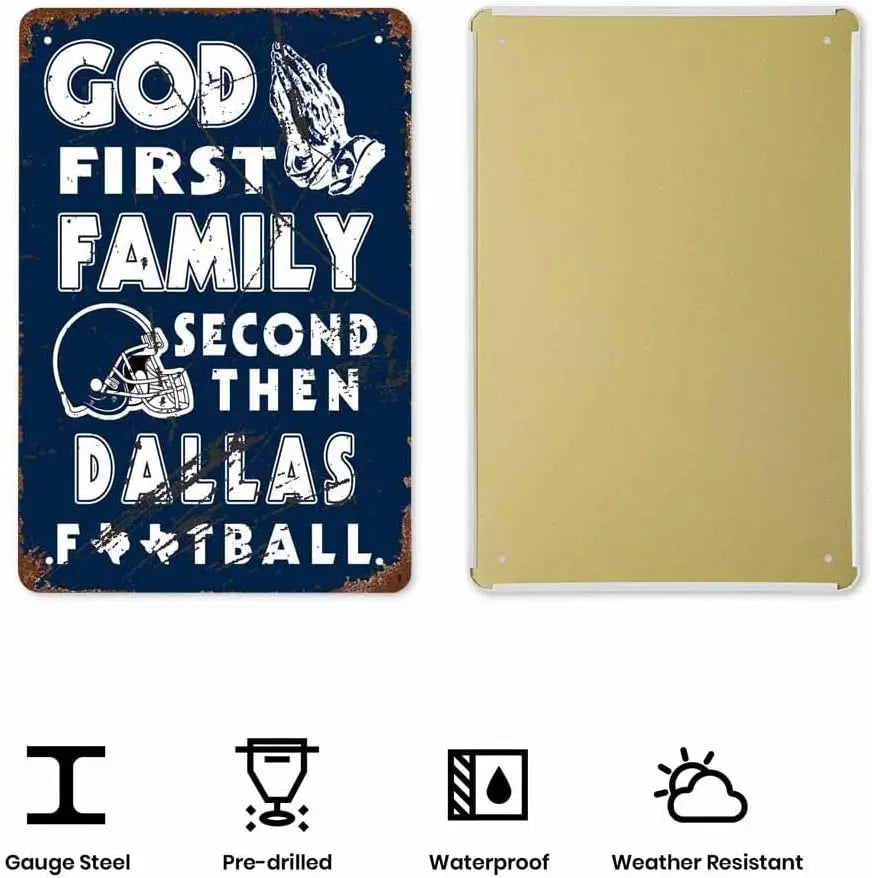 Vintage Sports Poster Metal Football Tin Sign 8x12in(20x30cm)-American Football God First Family Second Then Football-Retro Poster for Football Fans Gift,bar, Cafe, Restaurant Wall Decor art-DC03 https://www.amazon.com/dp/B09QY9BTTF