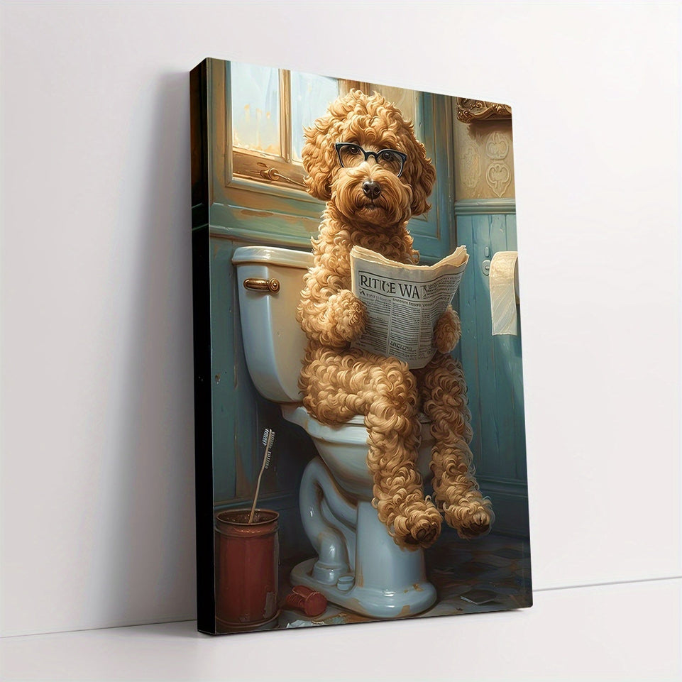 1pc Goldendoodle Bathroom Canvas Wall Art - Humorous Wooden Framed Print for Restroom Decor, Modern Minimalist Pet-Themed Artwork, Ideal Gift for Dog Lovers, Unique Interior Design Accent for Living Spaces https://www.temu.com/search_result.html?search_key=601099578080164