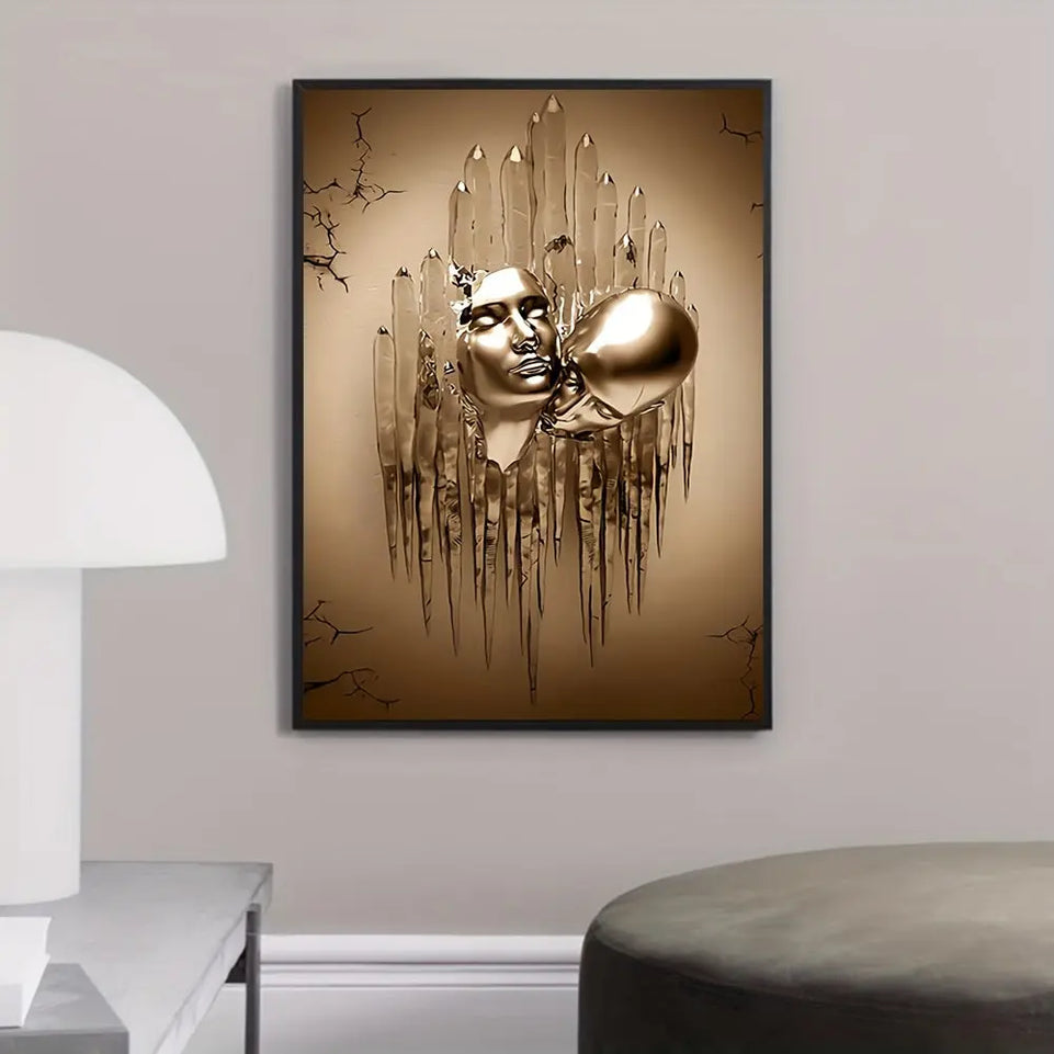 Love Couples Kissing Hug Abstract Canvas Painting - 1pc Wall Art for Bathroom Bedroom Office Living Room Home Decor - No Frame June Wall Art