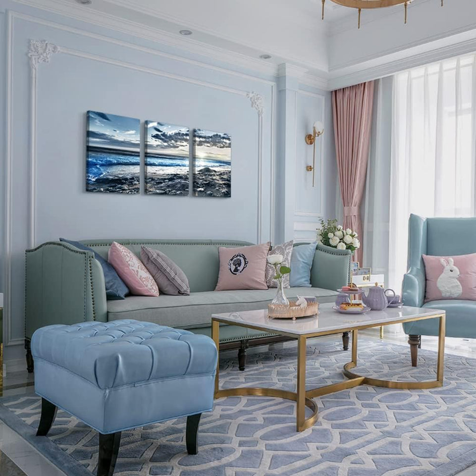 Lapremoly Canvas Wall Art For Living Room Farmhouse Wall Decor For Bedroom Office Wall Decoration Blue Beach Wall Painting Ocean Sea Wave Pictures Poster Print Artwork Room Home Walls Decor 3 Piece https://www.amazon.com/dp/B0BKZXPF6N