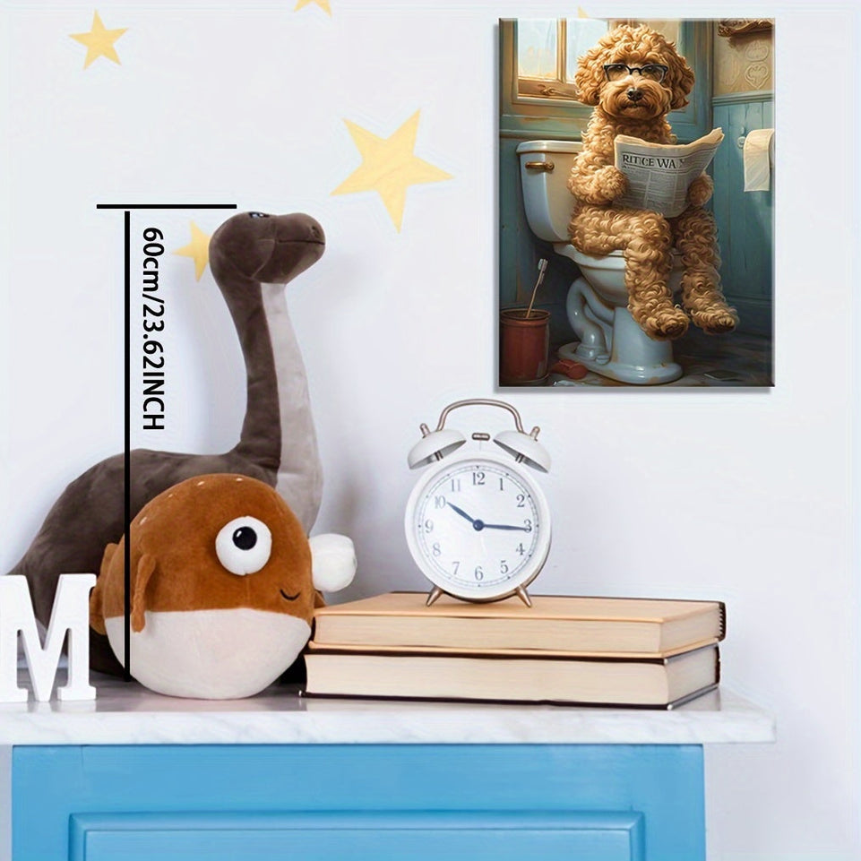 1pc Goldendoodle Bathroom Canvas Wall Art - Humorous Wooden Framed Print for Restroom Decor, Modern Minimalist Pet-Themed Artwork, Ideal Gift for Dog Lovers, Unique Interior Design Accent for Living Spaces https://www.temu.com/search_result.html?search_key=601099578080164