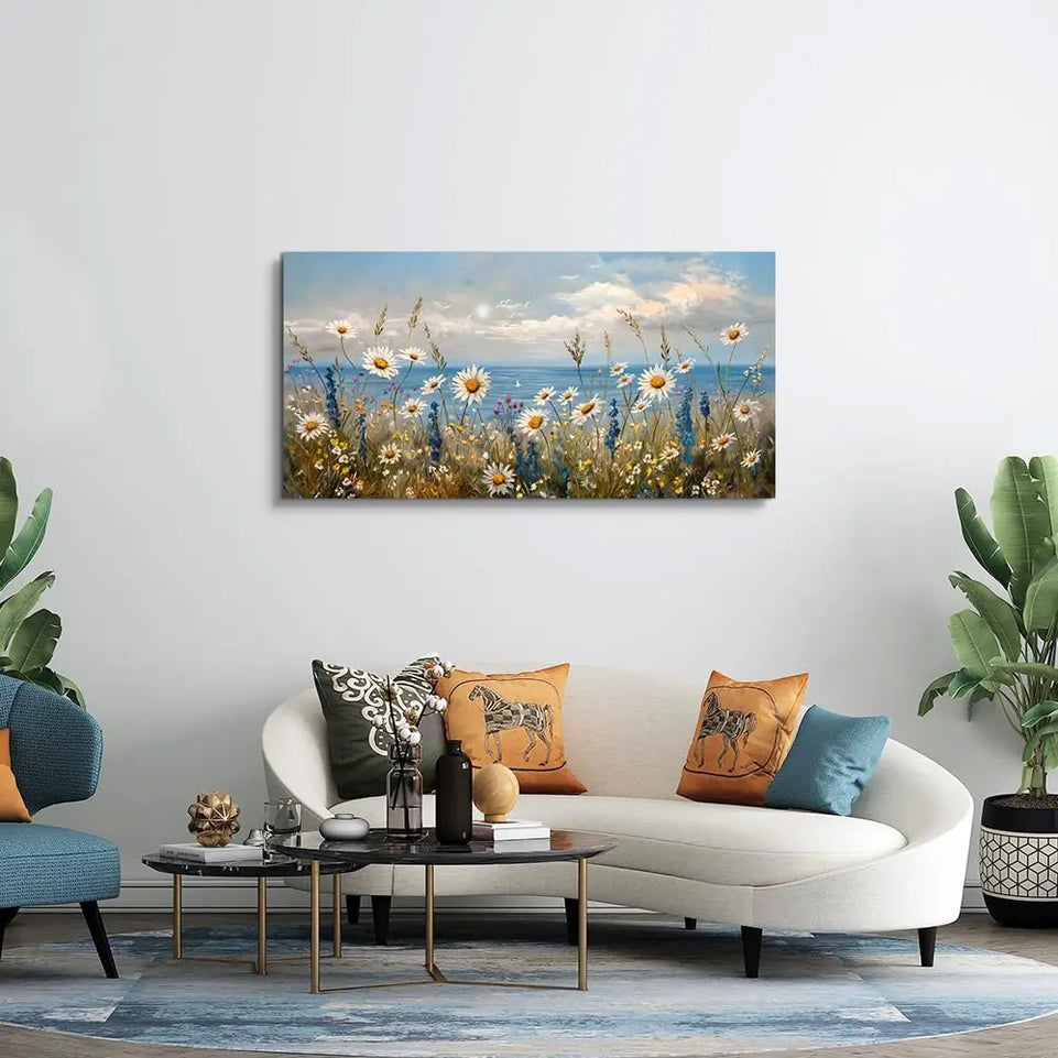 Wapluam Blue Ocean Canvas Wall Art for Living Room Wall Decor For Bedroom Bathroom Decoration Natural Seascape Painting Modern Office Wildflowers Artwork Large Pictures Home Decor Ready To Hang https://www.amazon.com/dp/B0DHZNFX84