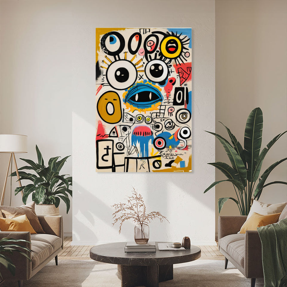 Colorful Abstract Faces Artwork I Vibrant Modern Wall Decor June Wall Art