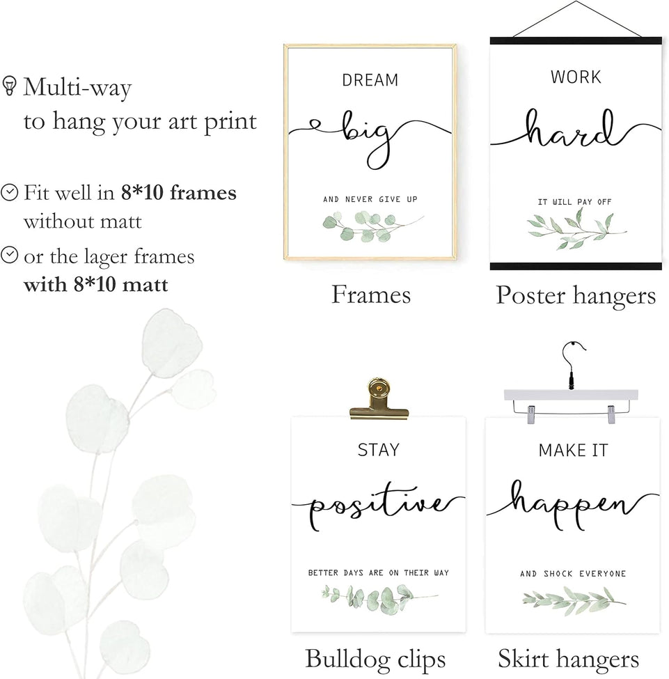 Inspirational Wall Art Office Decor, Motivational UNFRAMED Wall Art Prints for Bedroom,Living Room,Office,Classroom, Set of 4, 8"x10" https://www.amazon.com/dp/B09VDTP7TT