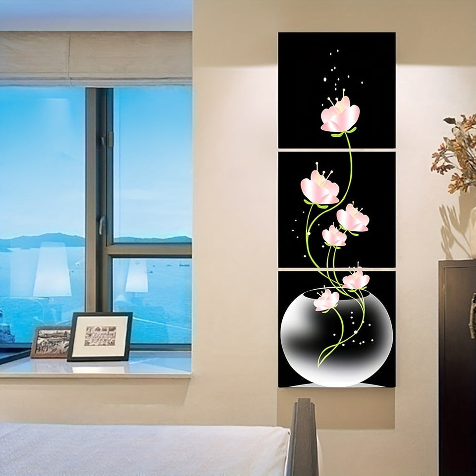 3pcs Pink Flower Square Canvas Prints Painting, Wall Art Picture For Living Room Entrance Home Decoration, No Frames https://www.temu.com/search_result.html?search_key=601099519805591