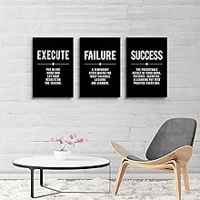 Framed Canvas Wall Art Success Quote For Office, Black Large Positive Motivational Poster, Set of 3, Execute Failure Definition, Inspirational Print (A-3pcs,12x16inchx3pcs) https://www.amazon.com/dp/B08CVF24C6