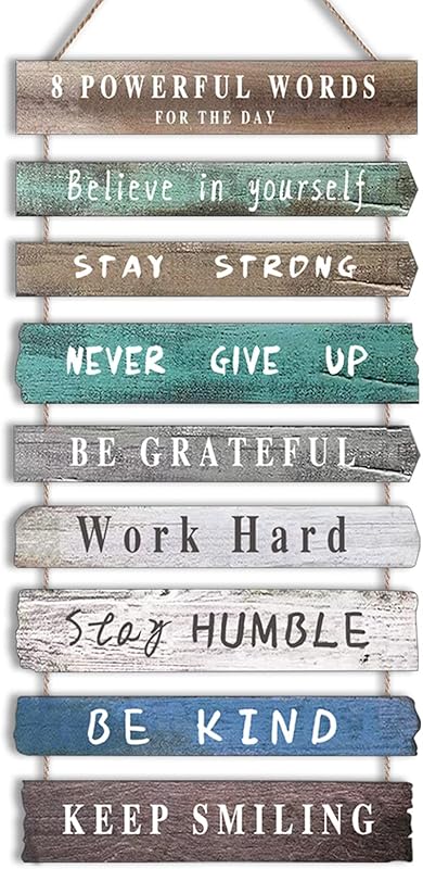 Inspirational Wall Art Decor for Office, Wooden Rustic Hanging Motivational Wall Art Decoration Sign, Inspiring Positive Quotes Wall Art for Home Living Room Bedroom Bathroom Classroom Gym 12"x24" https://www.amazon.com/dp/B09M7DPBZW
