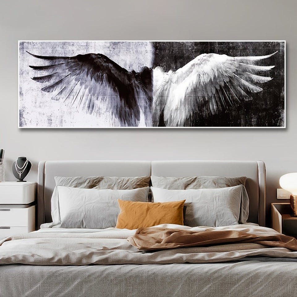 1pc Modern Black and White Angel Wings Canvas Art - Stunning Wall Decor for Home and Office https://www.temu.com/search_result.html?search_key=601099513694372