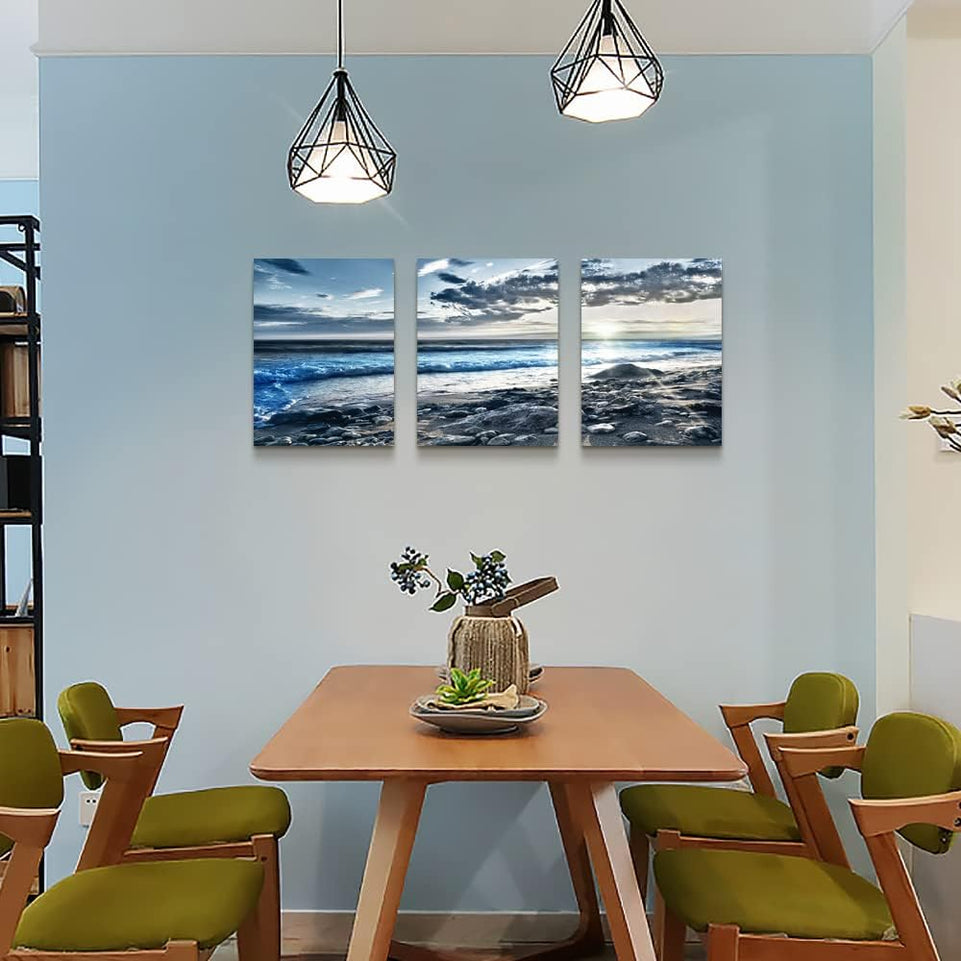 Lapremoly Canvas Wall Art For Living Room Farmhouse Wall Decor For Bedroom Office Wall Decoration Blue Beach Wall Painting Ocean Sea Wave Pictures Poster Print Artwork Room Home Walls Decor 3 Piece https://www.amazon.com/dp/B0BKZXPF6N