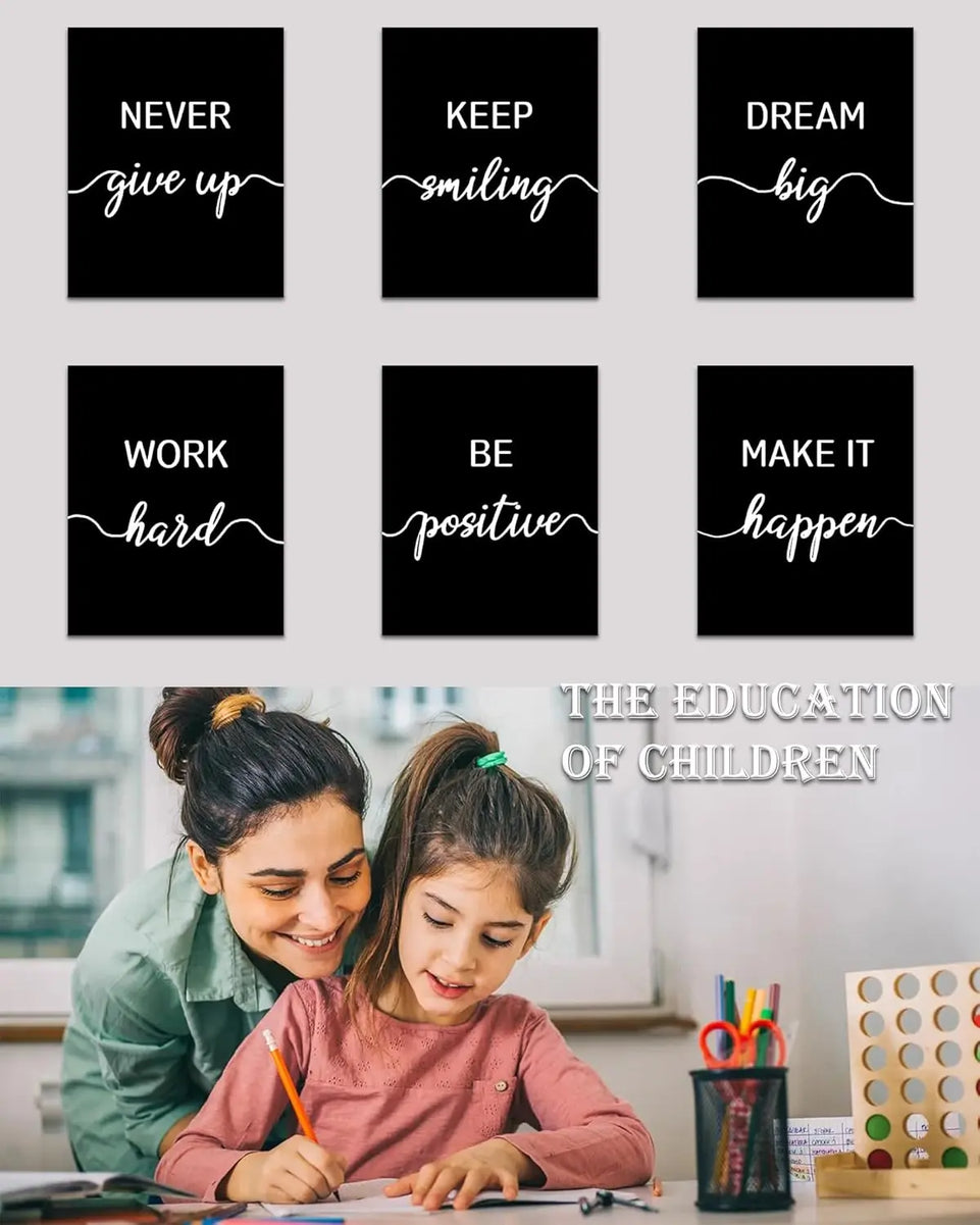 Drsoum Motivational Wall Decor Inspirational Office Wall Art Black Quotes Wall Art for Living Room Encouraging Canvas Posters for Office Bedroom Sayings for Wall Decor - 8” x10” x6 PCS (Framed) https://www.amazon.com/dp/B0C6LPVLRF