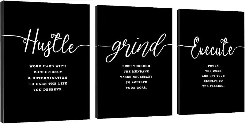 Inspirational Canvas Painting Wall Art -EPHANY ART,Mindset Quotes Prints, Success Framed Entrepreneur Poster Positive Quotes Wall Poster for Home Office Workplace (M-3pcs,12x16inchx3pcs) https://www.amazon.com/dp/B0B3J9L4QY