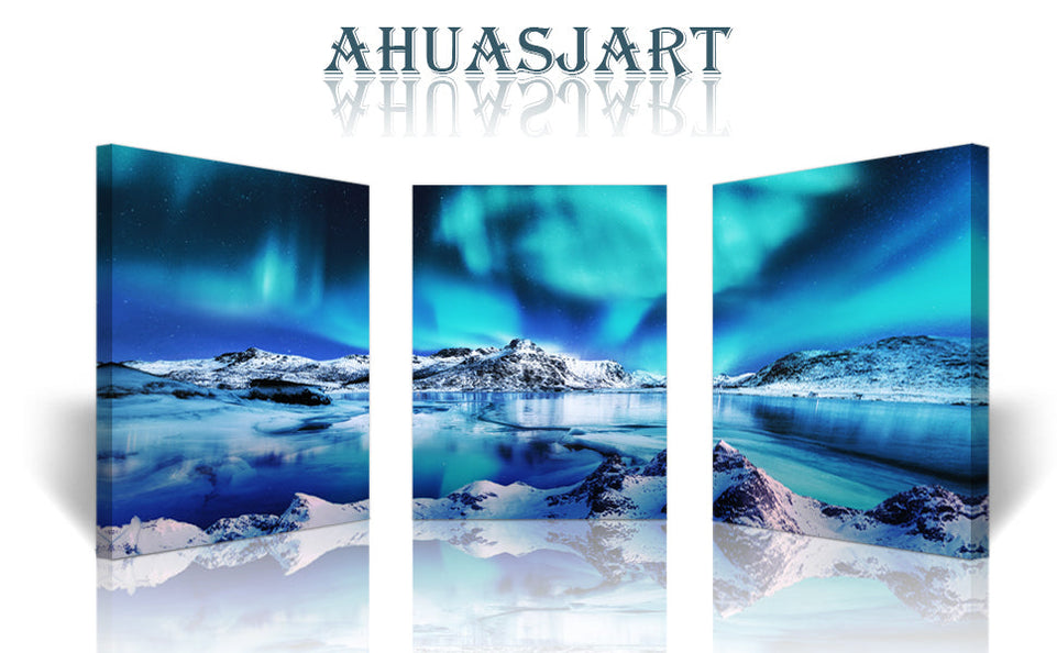 Canvas Wall Art For Living Room Wall Decor For Bedroom Farmhouse Wall Art Aurora Scenery Wall Paintings Office Wall Decor 3 Piece Framed Blue Wall Pictures Ready To Hang For Bathroom Home Decorations https://www.amazon.com/dp/B0BMF6TMHB
