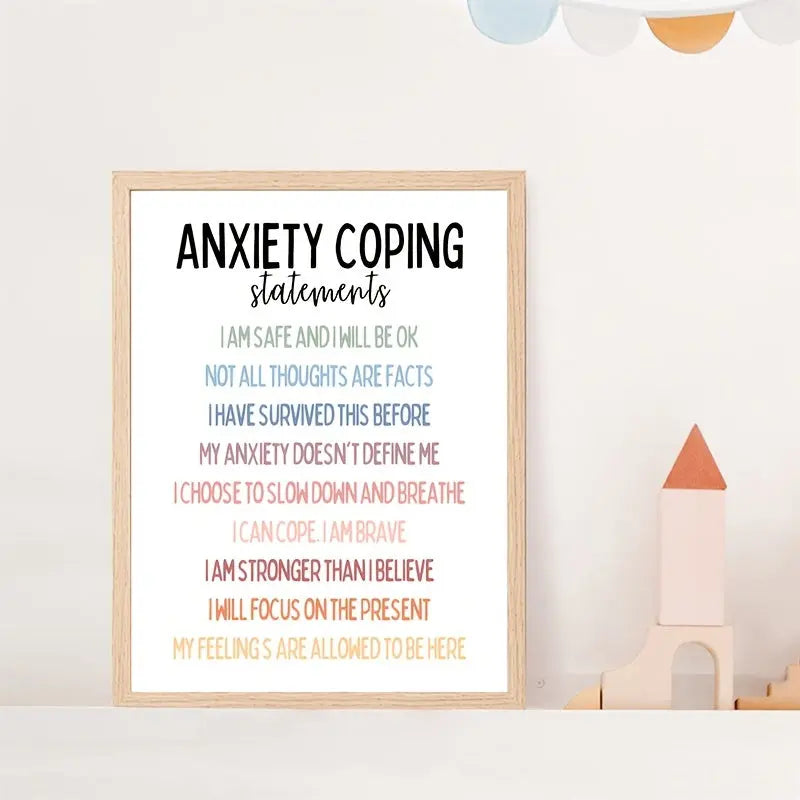 Calm & Focused: Anxiety Relief Office Decor - 8x10" Relax-Inspired Poster for Mental Health, Emotional Regulation & Stress Management, Perfect for Room Decor June Wall Art