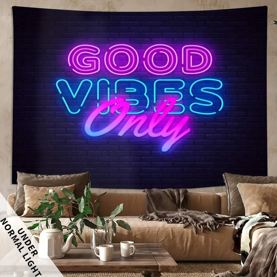 UV Blacklight Colorful Fluorescent 1pc Tapestry - Living Room, Bedroom, Dorm Room Wall Hanging With Free Accessories June Wall Art
