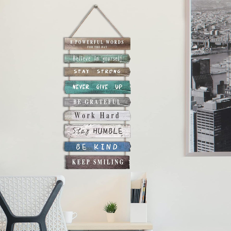 Inspirational Wall Art Decor for Office, Wooden Rustic Hanging Motivational Wall Art Decoration Sign, Inspiring Positive Quotes Wall Art for Home Living Room Bedroom Bathroom Classroom Gym 12"x24" https://www.amazon.com/dp/B09M7DPBZW