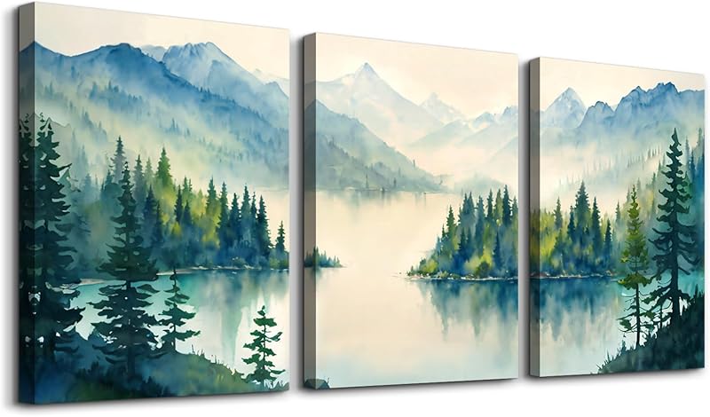 SERIMINO 3 Piece Lotus Flower Canvas Wall Art for Living Room White and Indigo Blue Floral Picture Wall Decor for Dining Room Bedroom Bathroom Kitchen Print Painting for Home Decorations https://www.amazon.com/dp/B08VP27GL7