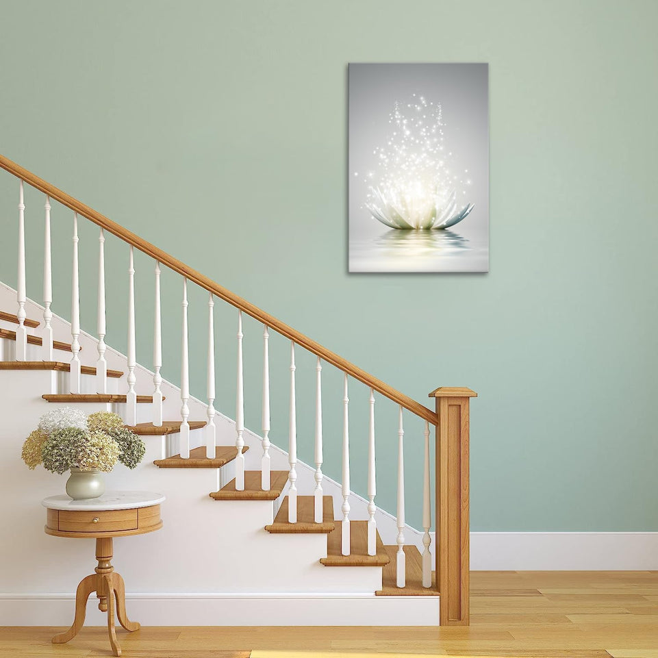 Canvas Prints Art Lotus Floral Pictures Wall Art for Zen Office Decor Meditation Poster Modern Artwork Painting Framed Ready to Hang(12x16inch) https://www.amazon.com/dp/B0CFDZLV4Y