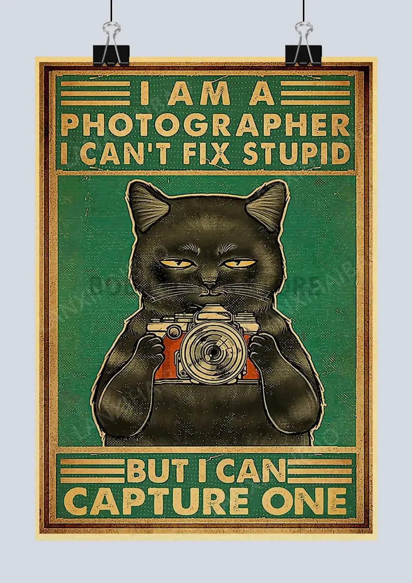 Cute Retro Mystery Black Cat Kraft Paper Poster Funny Butt Paper Bathroom Study Bar Cafe Art Collection Decorative Wall Sticker June Wall Art