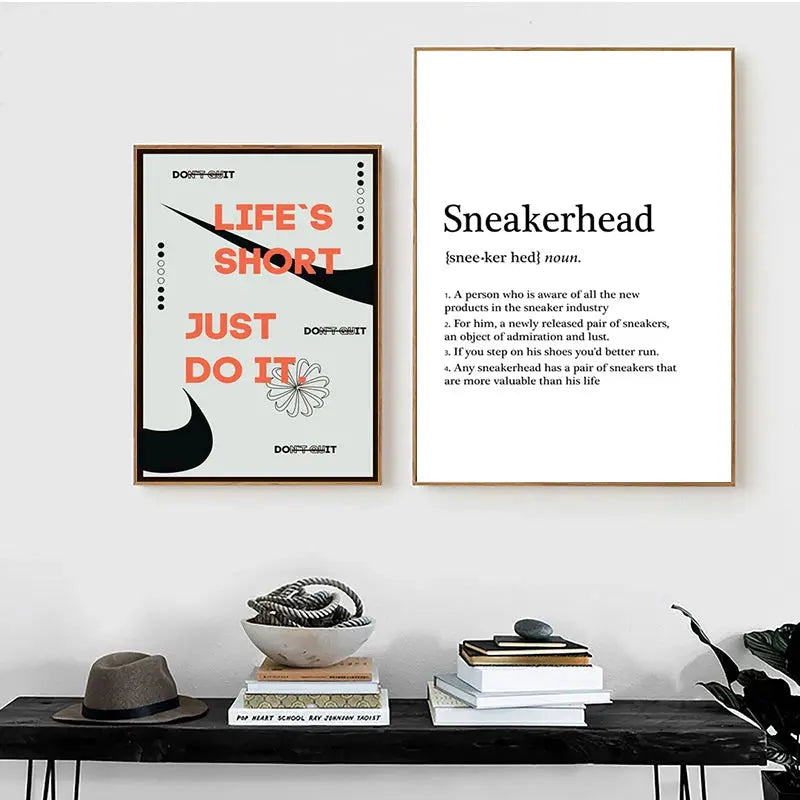 Fashion Sneaker Box Wall Posters Art Prints Modern Sneakerhead Quote Canvas Painting Wall Pictures Teenager Boys Room Decor June Wall Art