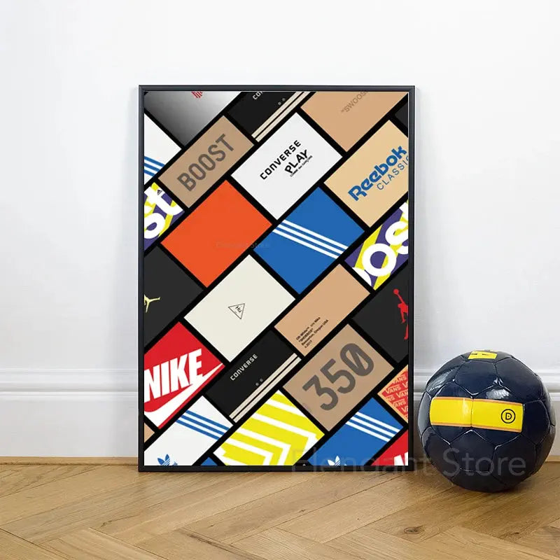 Fashion Sneaker Box Wall Posters Art Prints Modern Sneakerhead Quote Canvas Painting Wall Pictures Teenager Boys Room Decor June Wall Art