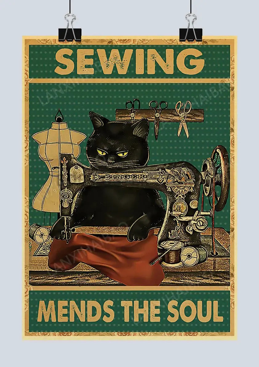 Cute Retro Mystery Black Cat Kraft Paper Poster Funny Butt Paper Bathroom Study Bar Cafe Art Collection Decorative Wall Sticker June Wall Art
