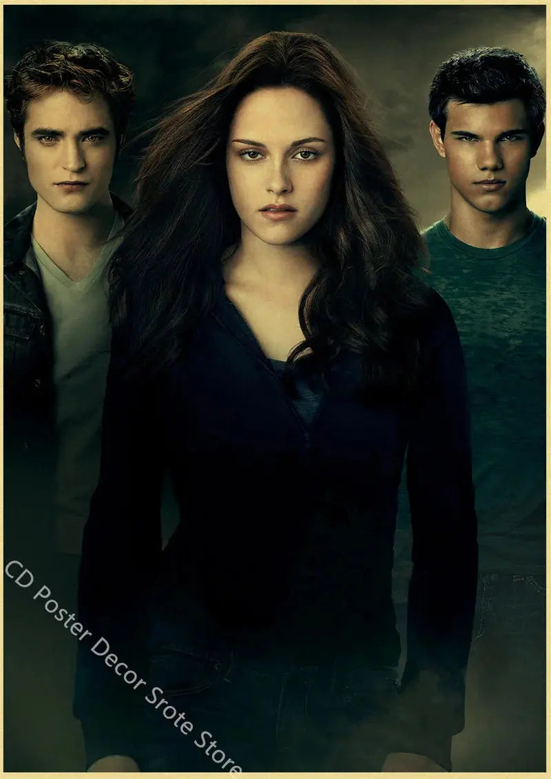 Movie Twilight Poster Edward Bella Retro Kraft Paper Prints Picture DIY Film Vintage Room Home Bar Cafe Art Wall Decor Painting June Wall Art