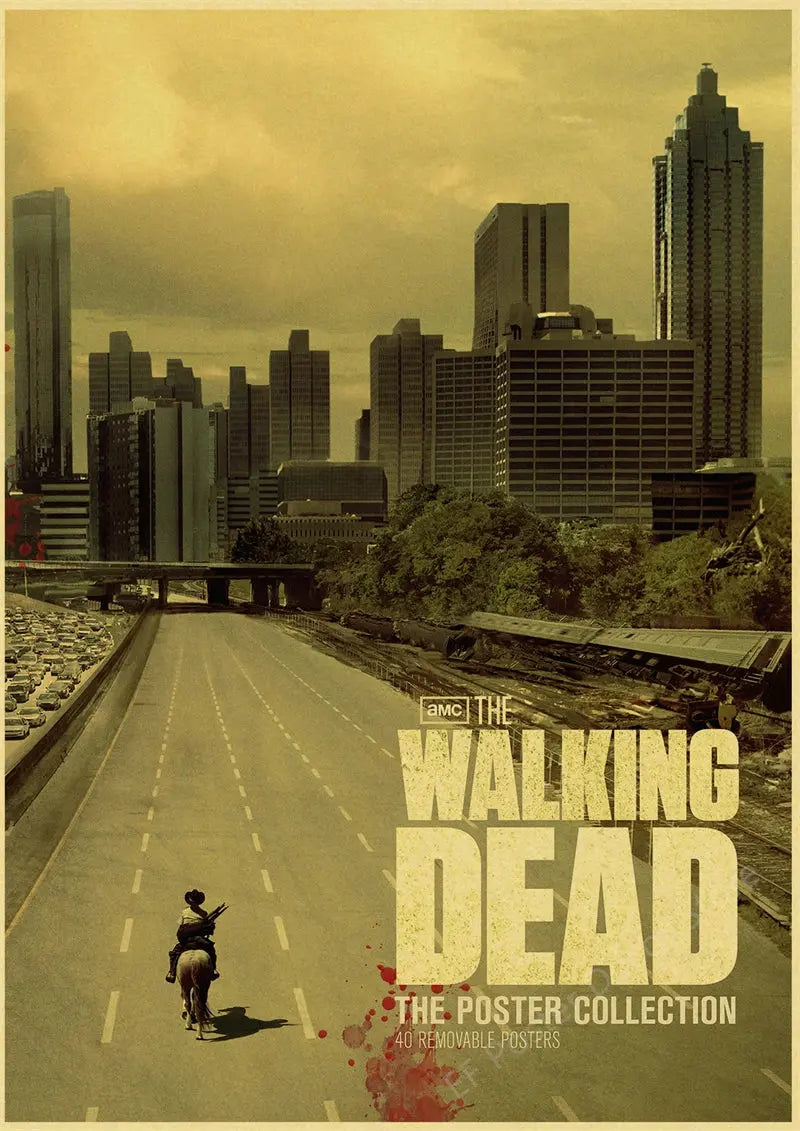 The Walking Dead Poster Rick Grimes/Daryl Dixon Prints Posters Horror TV Show Vintage Home Room Art Wall Decor Retro Painting June Wall Art