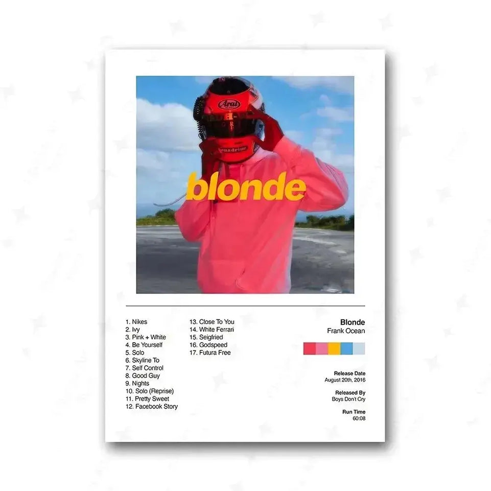 Tyler The Creator Frank Blonde Poster Hip Hop Rapper Singer Star Band Music Cover Wall Art Canvas Painting Cafe Home Room Decor June Wall Art