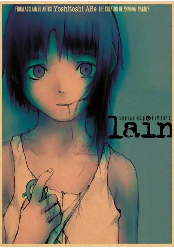 serial experiments lain Poster Anime Wall Art Home Decorative Painting Children's Room Decor Wall Sticker June Wall Art