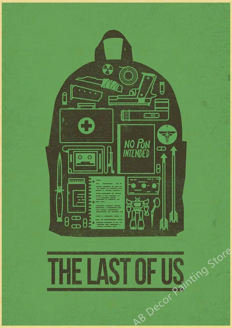 Hot The Last of Us Part 1 2 Poster Abby Ellie Retro Kraft Paper Prints Vintage Home Room Bar Cafe Club Decor Art Wall Painting June Wall Art