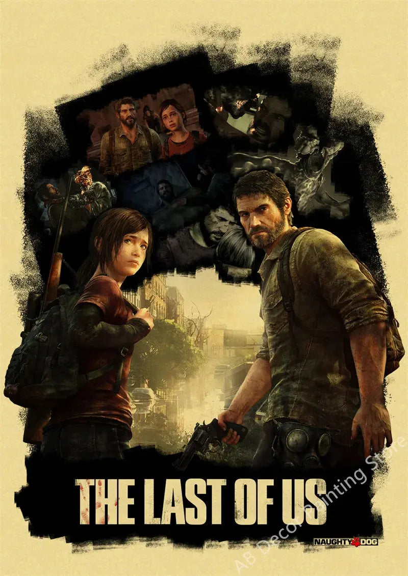 Hot The Last of Us Part 1 2 Poster Abby Ellie Retro Kraft Paper Prints Vintage Home Room Bar Cafe Club Decor Art Wall Painting June Wall Art