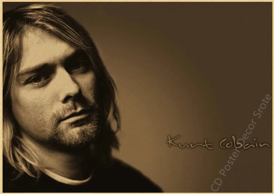 Singer Kurt Cobain Retro Poster Kraft Paper Prints and Posters DIY Vintage Home Room Bar Cafe Decor Aesthetic Art Wall Painting June Wall Art