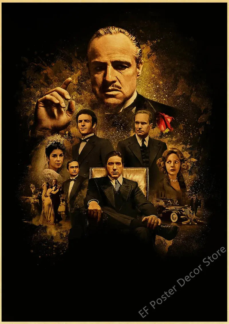 Hot Classic Movie Poster Leon Godfather TV Film Prints Posters Vintage Home Room Club Wall Decor Gift Art Picture Retro Painting June Wall Art