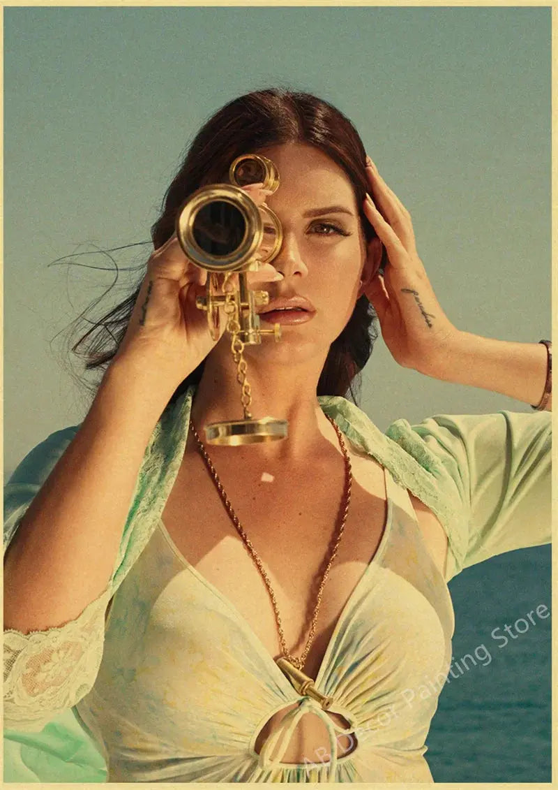 Lizzy Grant Lana Del Rey Posters Retro Kraft Paper Prints Music Album Poster Vintage Home Room Decor Aesthetic Art Wall Painting June Wall Art