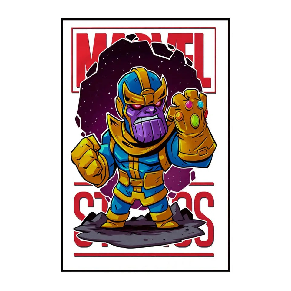 MINISO Marvel Wall Art Posters SpiderMan Iron Man Avengers Superhero Disney Kid Room Decor Cartoon Canvas Painting Picture Print June Wall Art