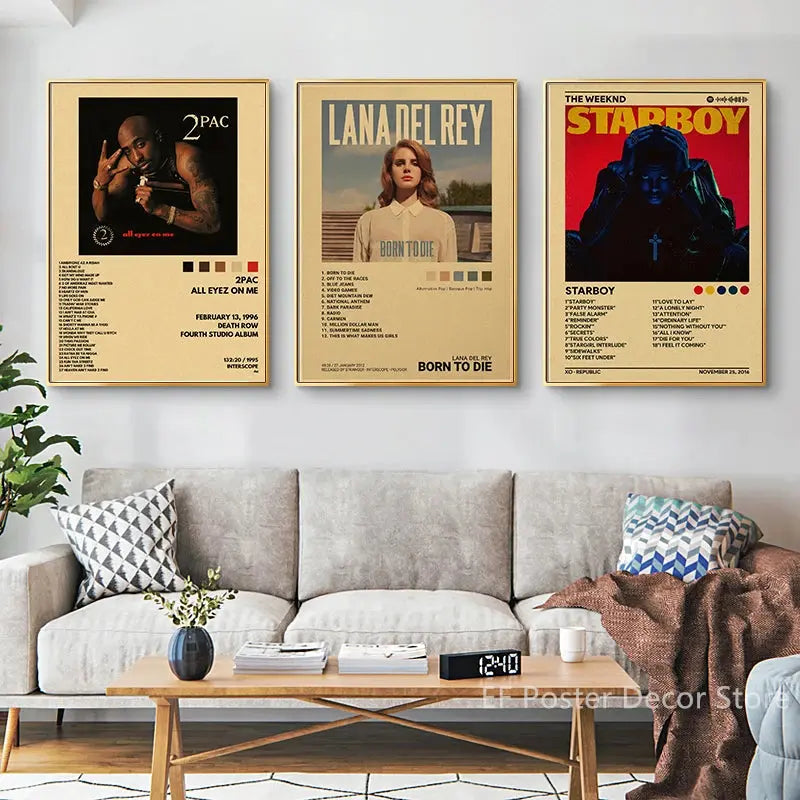 Singer Album Cover Poster Music Prints Custom Album Posters Hip Hop Vintage Room Home Decor Retro Kraft Paper Art Wall Painting June Wall Art