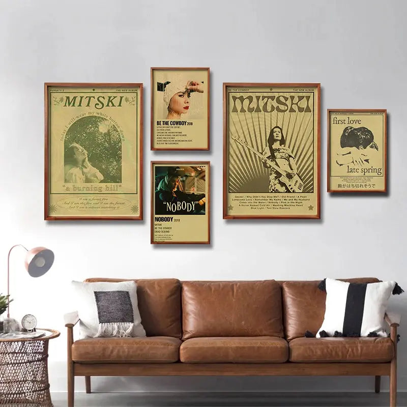 Mitski Retro Poster Be The Cowboy/Nobody/Lush Kraft Paper Prints Vintage Aesthetic Home Room Cafe Bar Art Wall Decor Painting June Wall Art