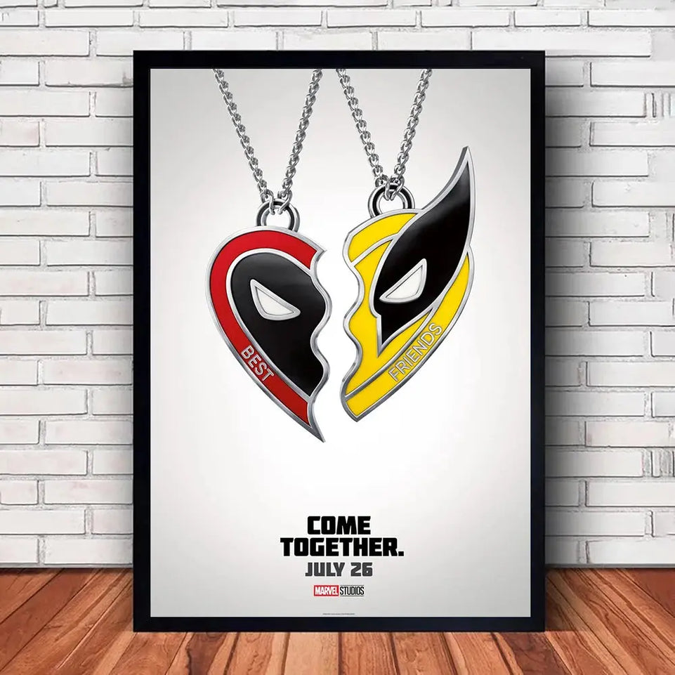 MINISO Marvel Poster Deadpool and Wolverine 2023 Movie Dune Canvas Wall Art Print Mural Home Decor Movie Lovers Gift June Wall Art
