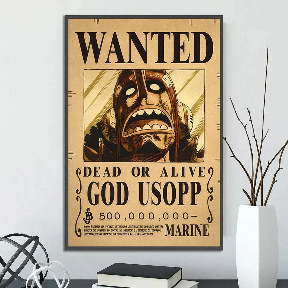 One Piece Self-adhesive Poster Bounty Order Luffy Wallpapr Ace Figures Nami Home Decoration Painting Anime Zoro Wall Art Sanji June Wall Art
