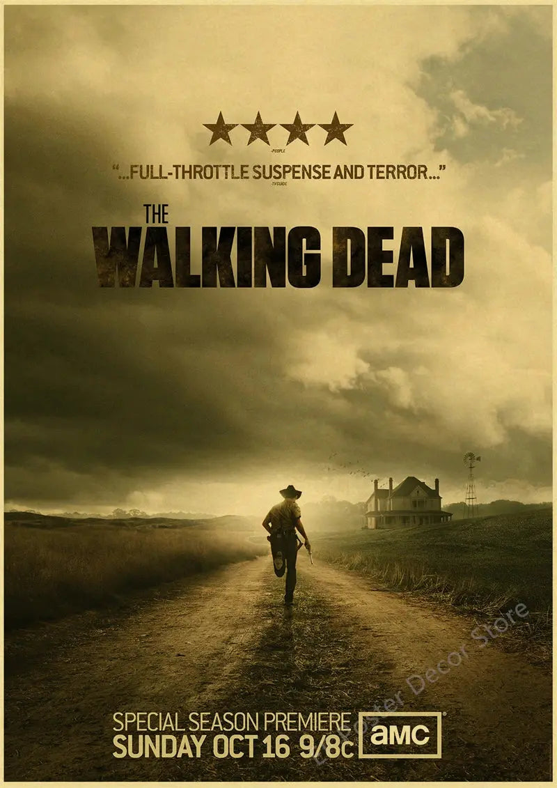 The Walking Dead Poster Rick Grimes/Daryl Dixon Prints Posters Horror TV Show Vintage Home Room Art Wall Decor Retro Painting June Wall Art