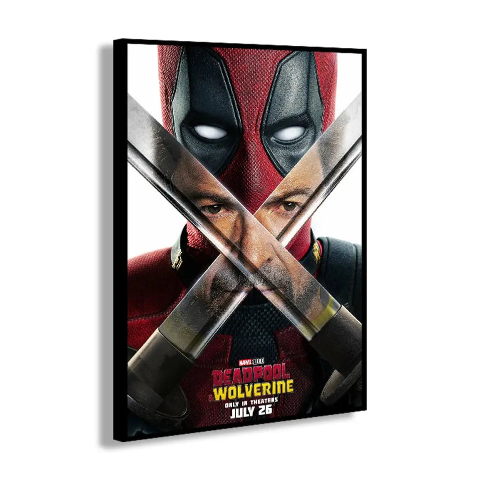 MINISO Marvel Poster Deadpool and Wolverine 2023 Movie Dune Canvas Wall Art Print Mural Home Decor Movie Lovers Gift June Wall Art