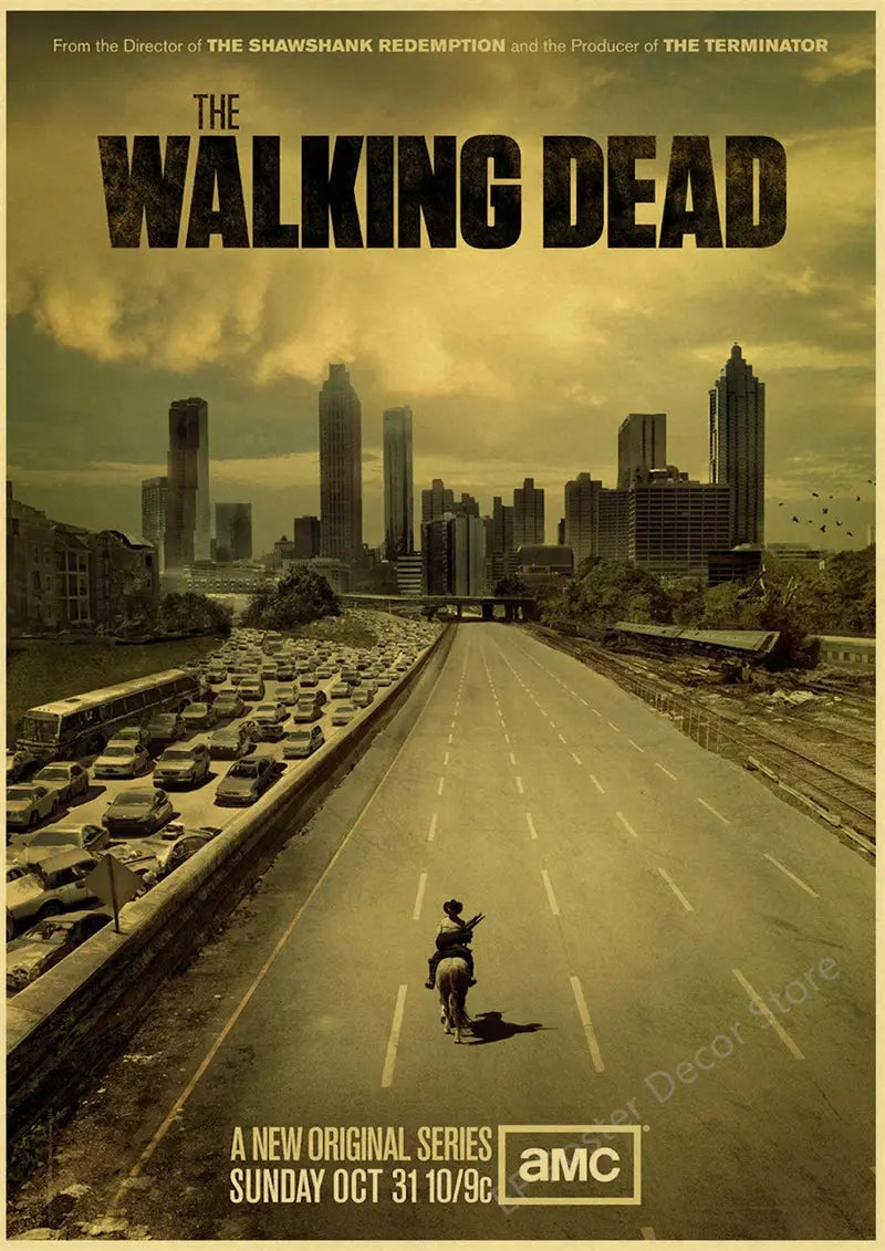 The Walking Dead Poster Rick Grimes/Daryl Dixon Prints Posters Horror TV Show Vintage Home Room Art Wall Decor Retro Painting June Wall Art
