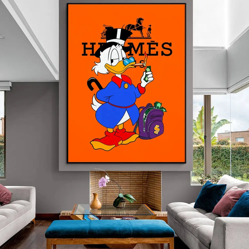 Scrooge Mcduck Motivational Poster Modern Luxury Wall Art Canvas Painting Print Pop Pictures for Living Room Home Decor Cuadros June Wall Art