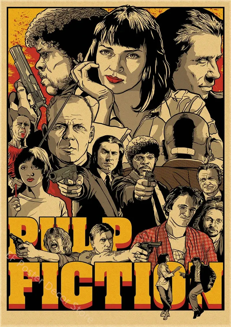Vintage Movie Posters Retro Prints Fight Club/Leon Poster Classic Film Retro Home Room Cinema Decor Aesthetic Art Wall Painting June Wall Art