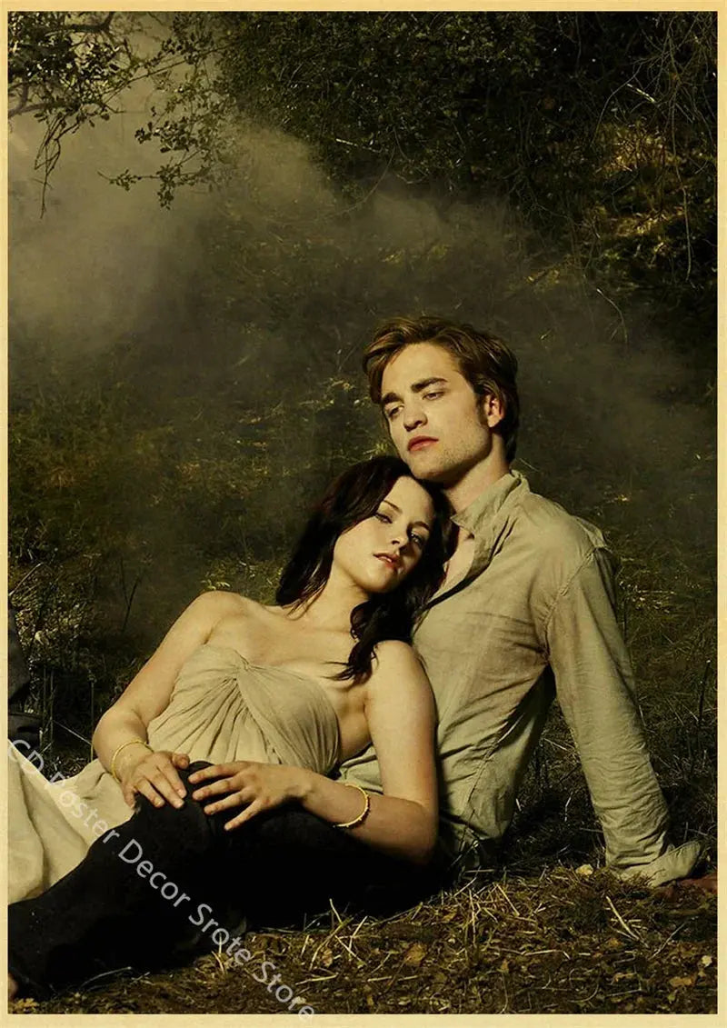 Movie Twilight Poster Edward Bella Retro Kraft Paper Prints Picture DIY Film Vintage Room Home Bar Cafe Art Wall Decor Painting June Wall Art