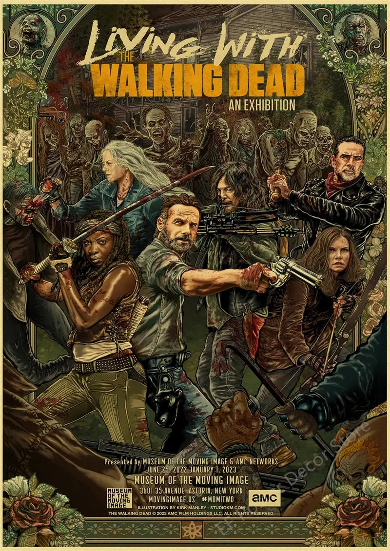 The Walking Dead Poster Rick Grimes/Daryl Dixon Prints Posters Horror TV Show Vintage Home Room Art Wall Decor Retro Painting June Wall Art