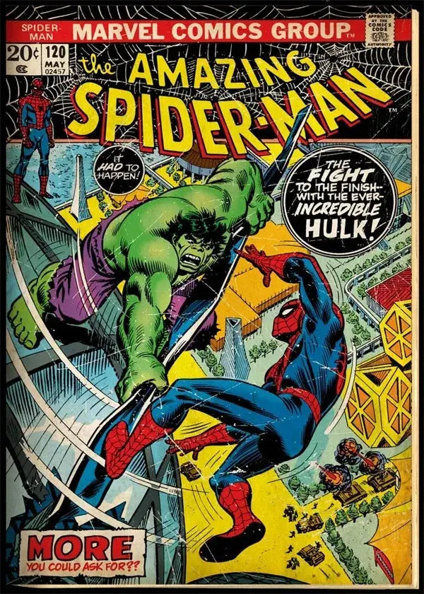 Vintage Comics Superhero Marvel Spiderman Posters and Prints Canvas Painting Wall Art Decoration Pictures for Boy Bedroom Decor June Wall Art