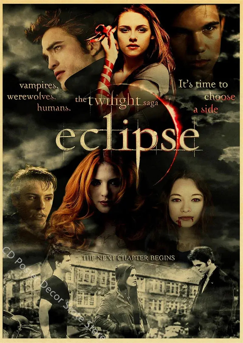 Movie Twilight Poster Edward Bella Retro Kraft Paper Prints Picture DIY Film Vintage Room Home Bar Cafe Art Wall Decor Painting June Wall Art